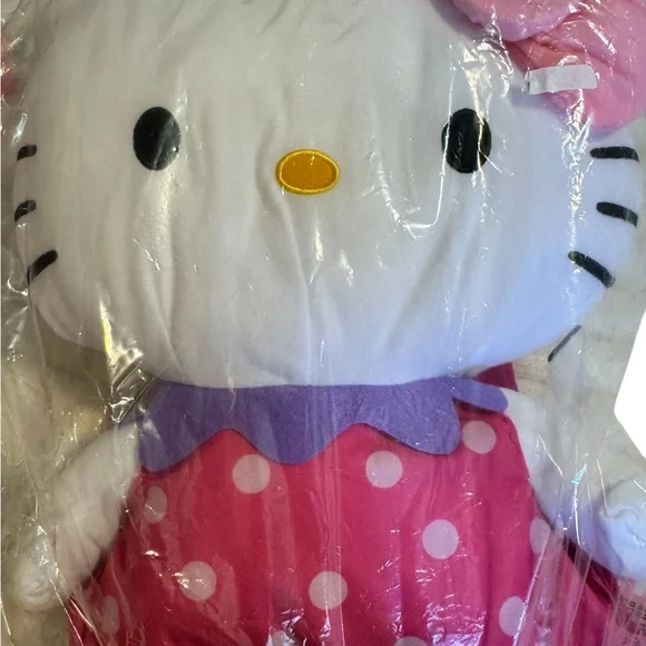 Hello Kitty Plush Backpack with Pink Polka Dot Dress - Picture 2 of 7